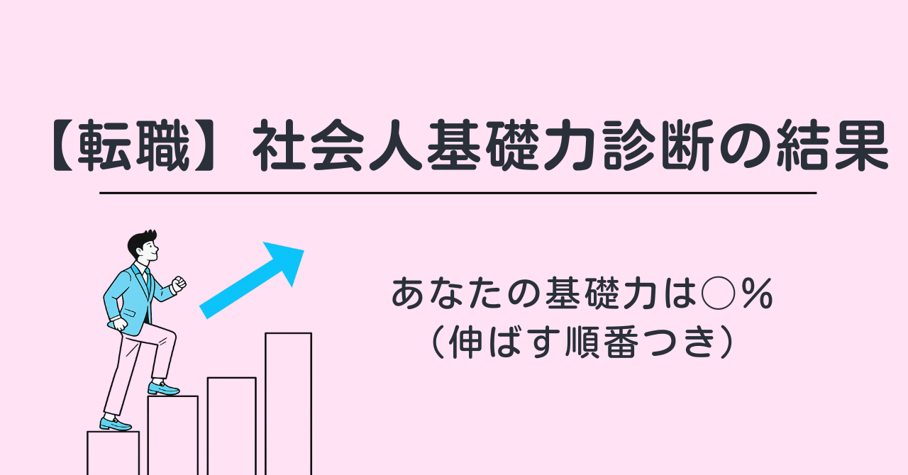 【転職】社会人基礎力診断の結果｜あなたの基礎力は◯％（伸ばす順番つき）