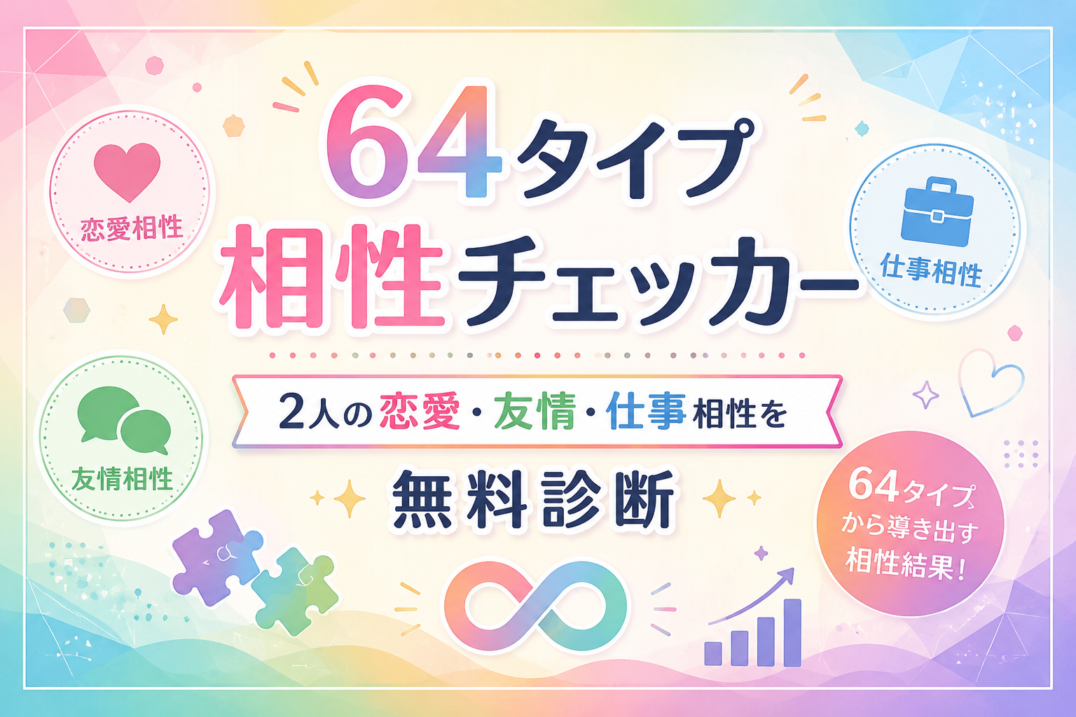 64タイプ相性チェッカー｜2人の恋愛・友情・仕事相性を無料診断