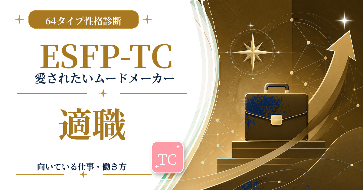ESFP-TC（愛されたいムードメーカー）の適職と向いている仕事を紹介する64タイプ性格診断のアイキャッチ画像