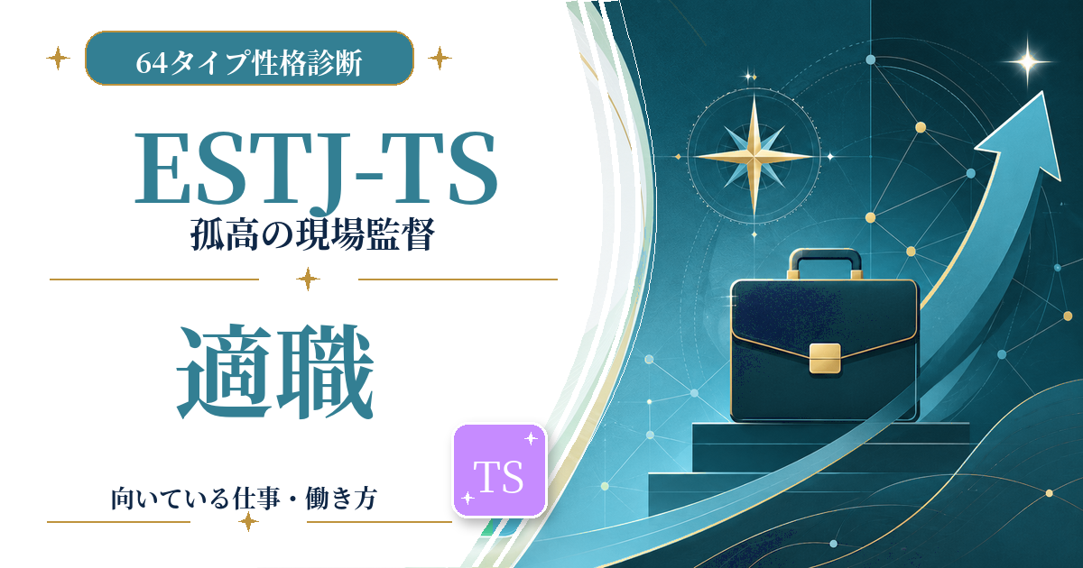 ESTJ-TS（孤高の現場監督）の適職と向いている仕事を紹介する64タイプ性格診断のアイキャッチ画像