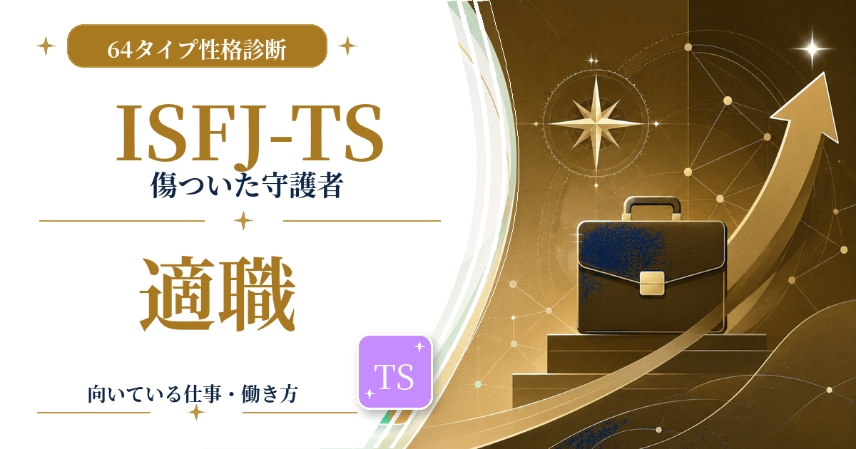 ISFJ-TS（傷ついた守護者）の適職と向いている仕事を紹介する64タイプ性格診断のアイキャッチ画像