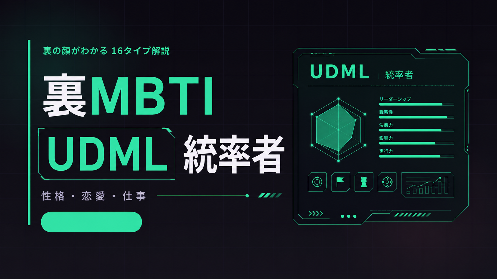 裏MBTI 統率者タイプ（UDML）の性格・相性・仕事を解説するアイキャッチ画像