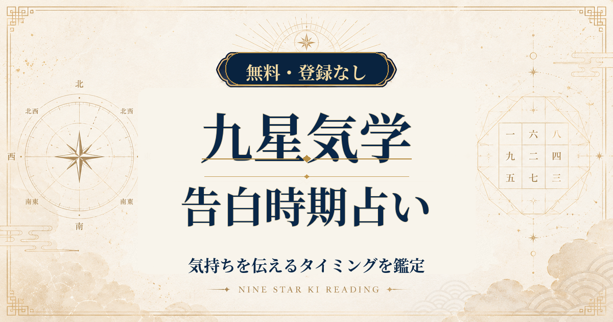 九星気学の告白時期占い｜気持ちを伝えるタイミングを鑑定