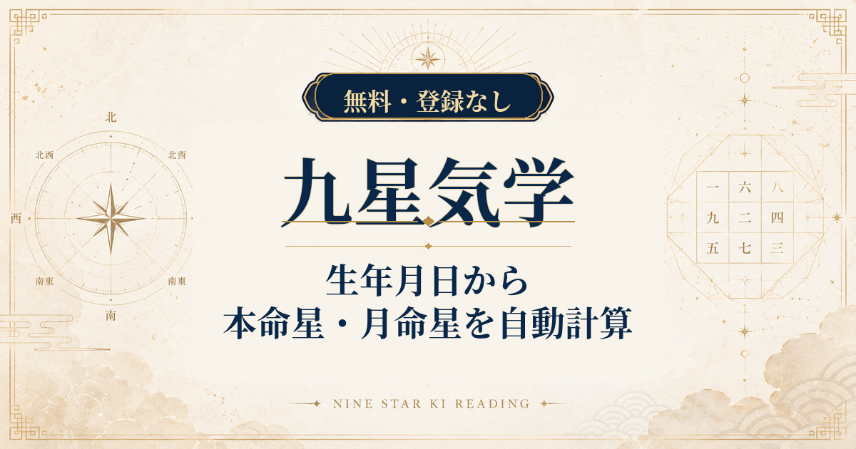 九星気学｜生年月日から本命星・月命星を自動計算