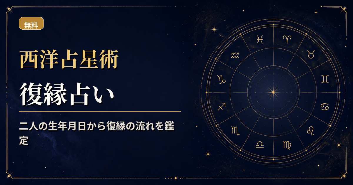 二人の出生図と現在の金星・水星・土星を重ね、復縁の流れを読む西洋占星術アイキャッチ