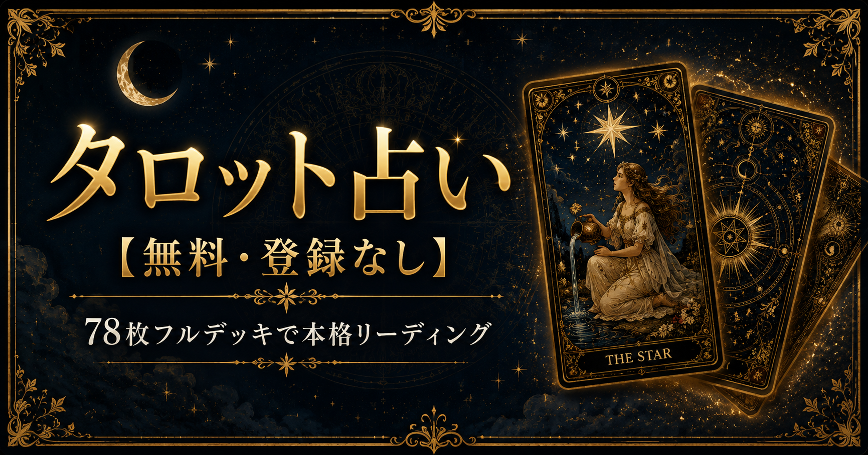 78枚フルデッキで本格リーディングする無料タロット占い