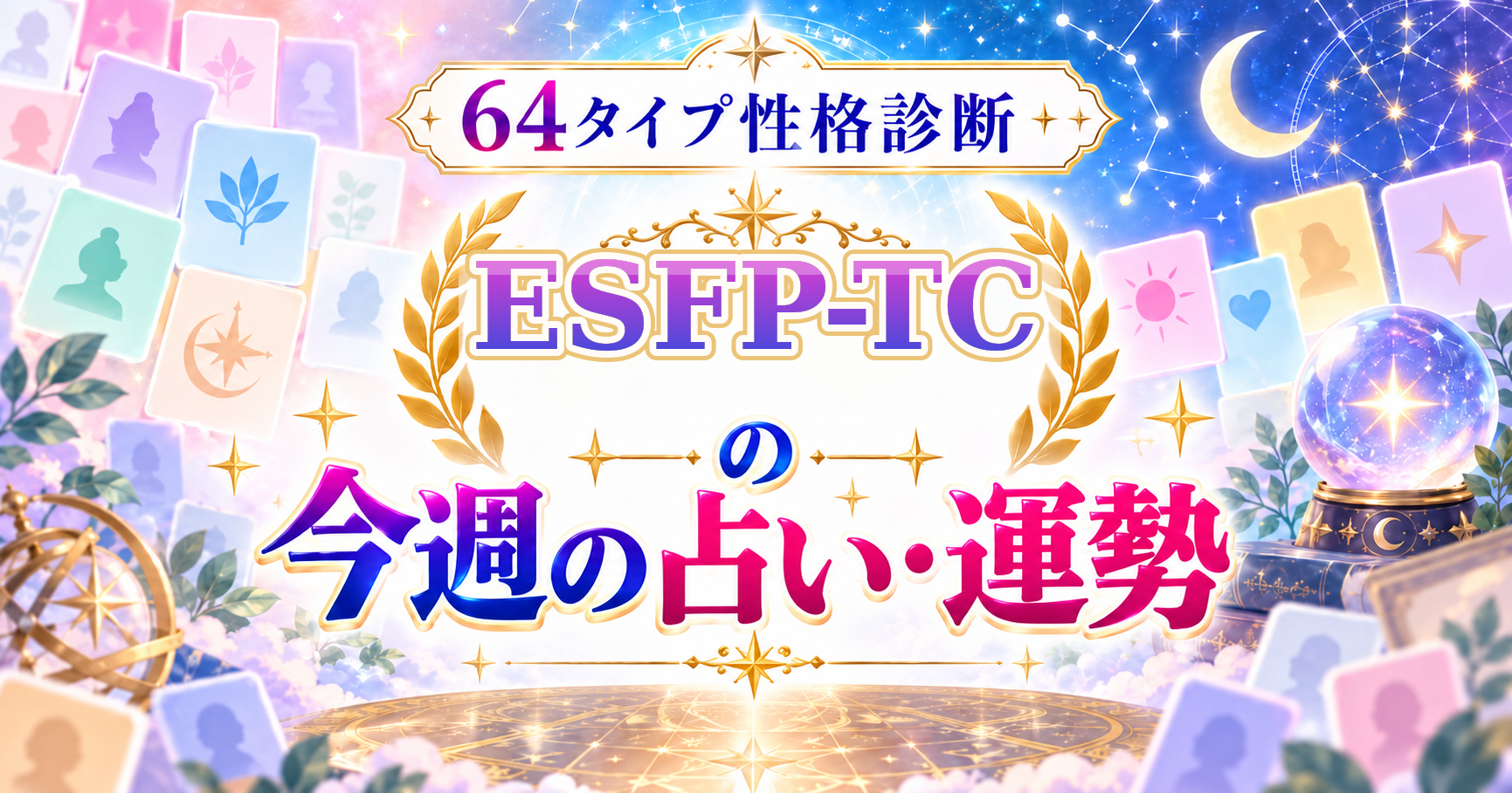 64タイプ性格診断のESFP-TC（愛されたいムードメーカー）の今週の占い・運勢を紹介する画像