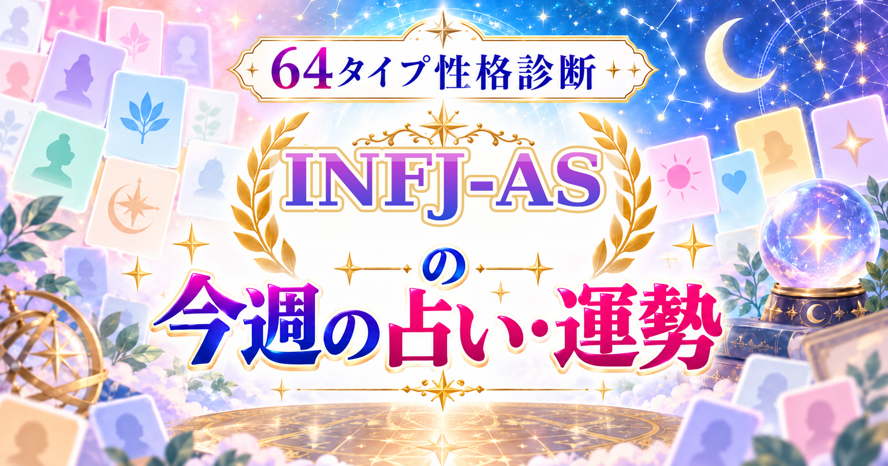 64タイプ性格診断のINFJ-AS（信念を貫く洞察者）の今週の占い・運勢を紹介する画像