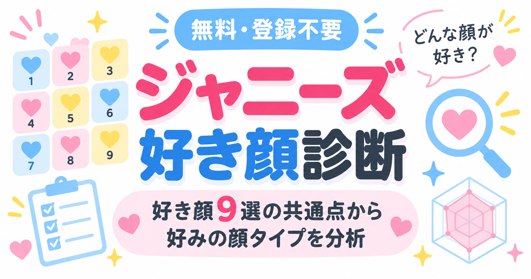 137人から好き顔9選を作るジャニーズ顔診断・好き顔メーカー