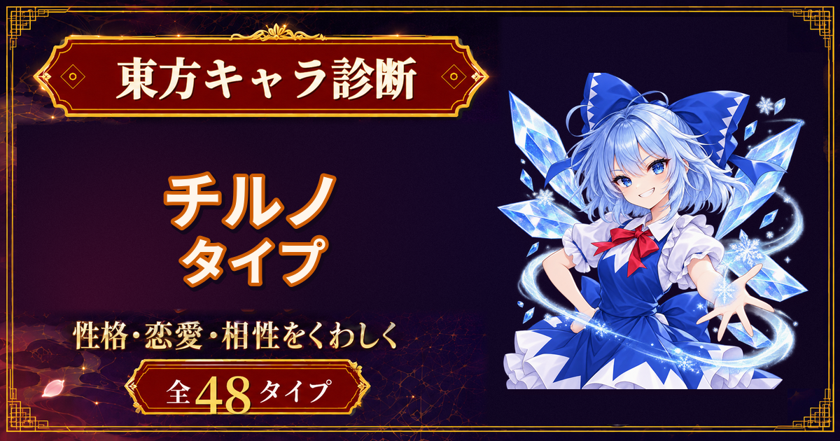 チルノの性格・能力・特徴を紹介する東方キャラ診断タイプ記事のアイキャッチ