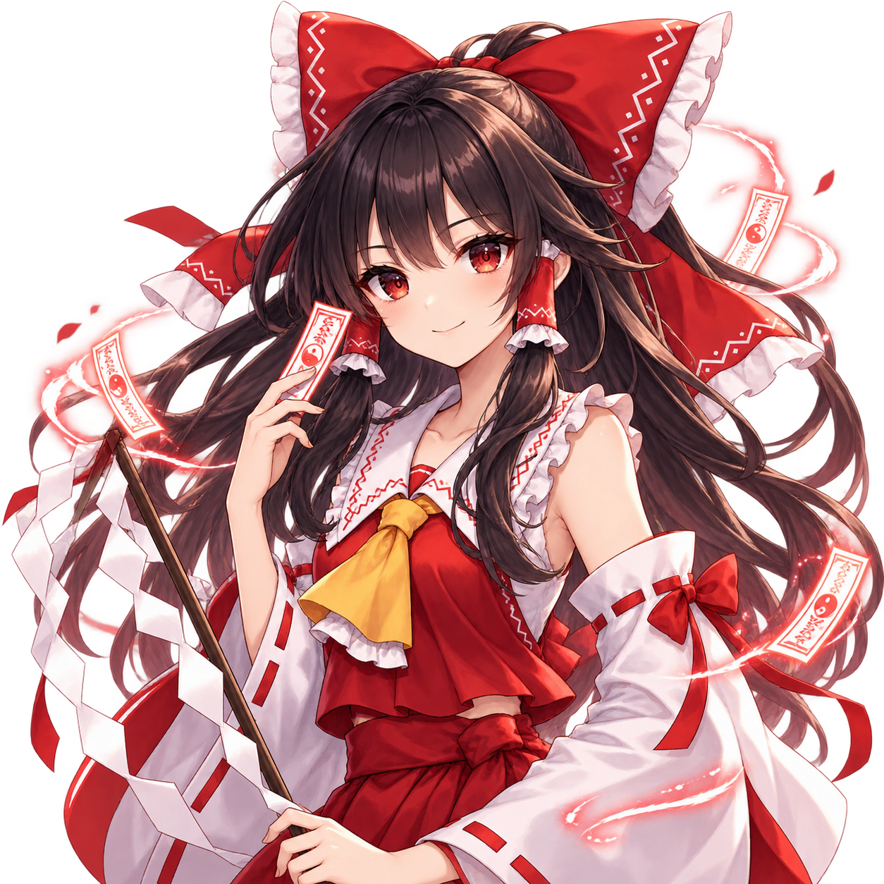 博麗霊夢をモチーフにした東方キャラ診断のオリジナル二次創作イラスト