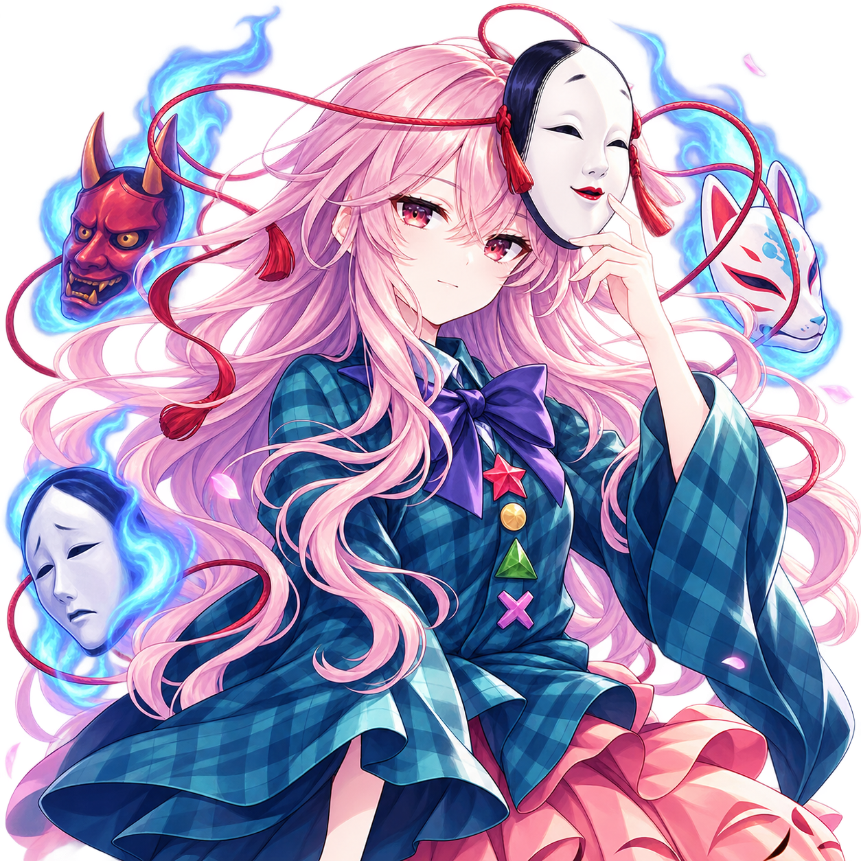 秦こころをモチーフにした東方キャラ診断のオリジナル二次創作イラスト