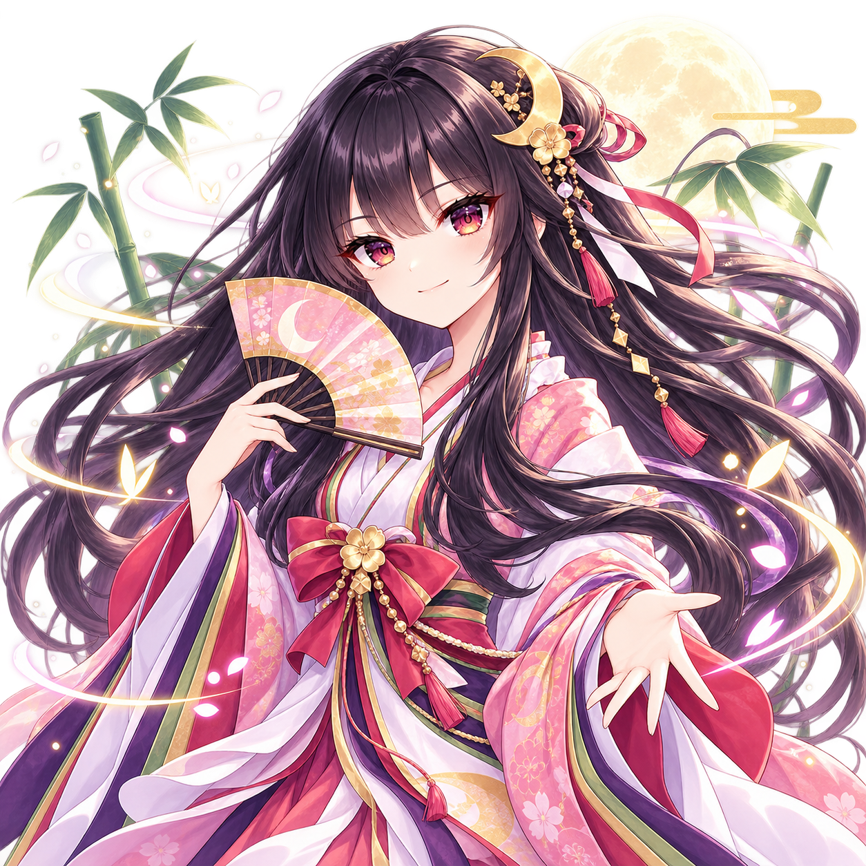 蓬莱山輝夜をモチーフにした東方キャラ診断のオリジナル二次創作イラスト