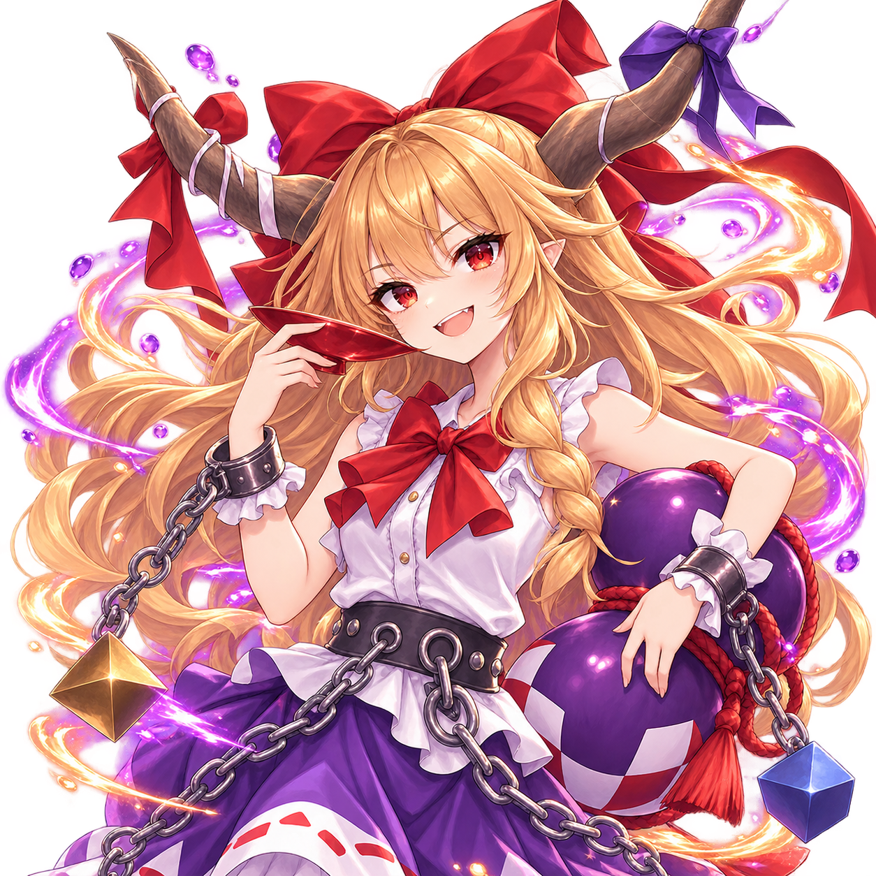 伊吹萃香をモチーフにした東方キャラ診断のオリジナル二次創作イラスト