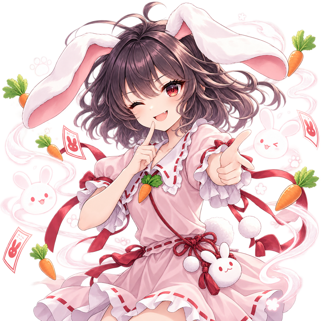 因幡てゐをモチーフにした東方キャラ診断のオリジナル二次創作イラスト