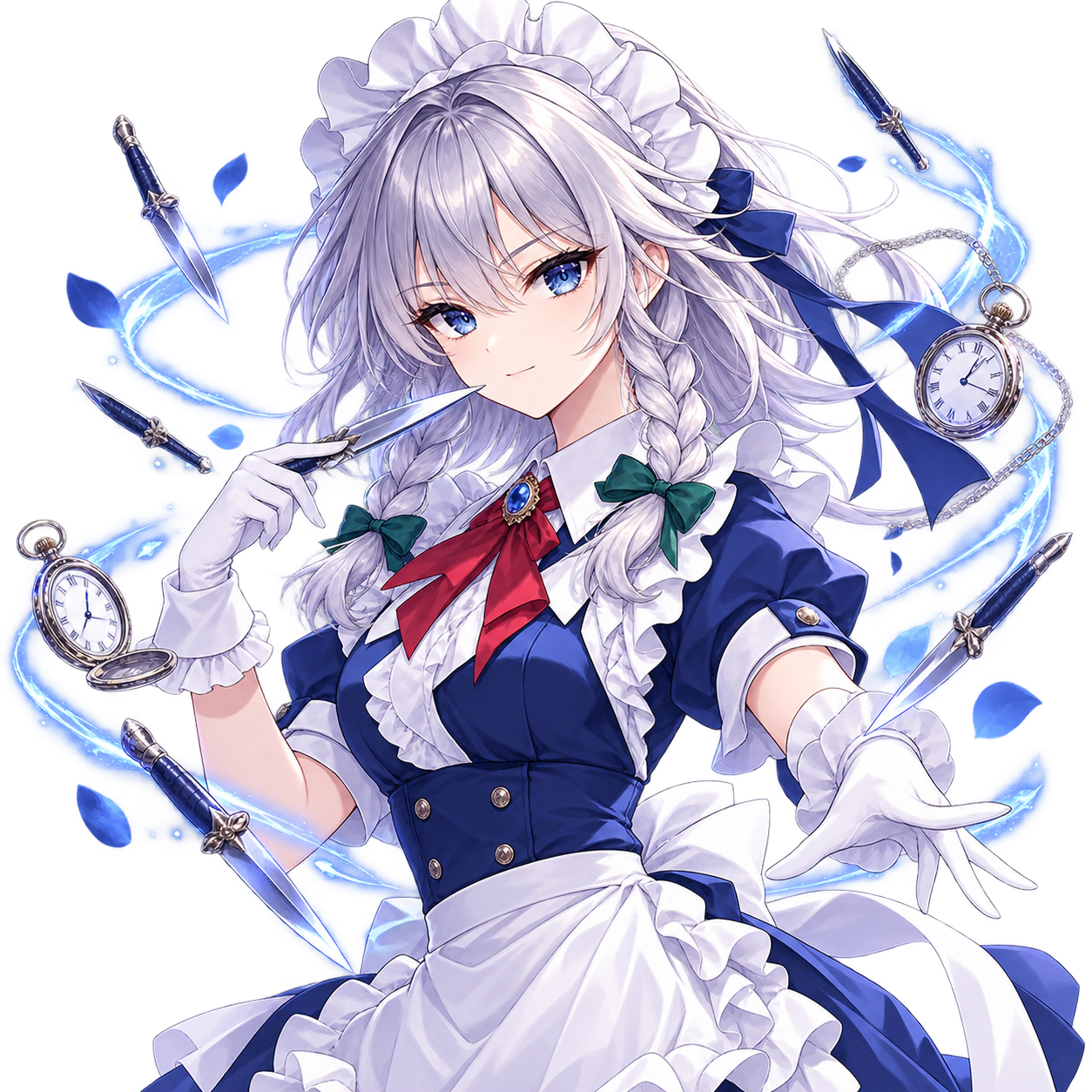 十六夜咲夜をモチーフにした東方キャラ診断のオリジナル二次創作イラスト