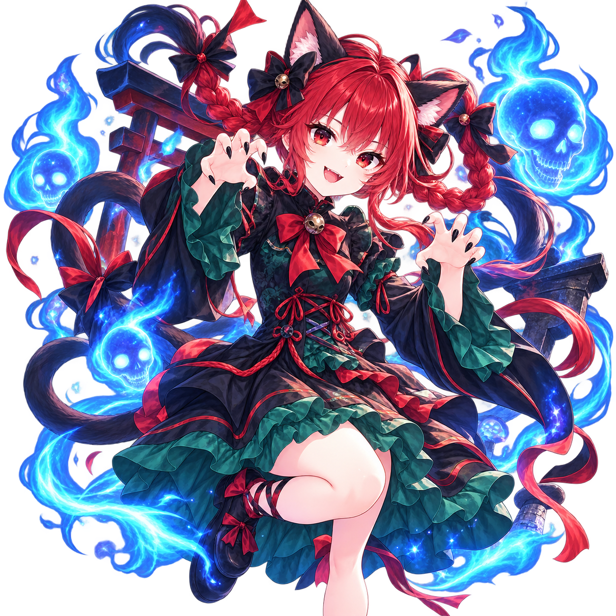 火焔猫燐をモチーフにした東方キャラ診断のオリジナル二次創作イラスト