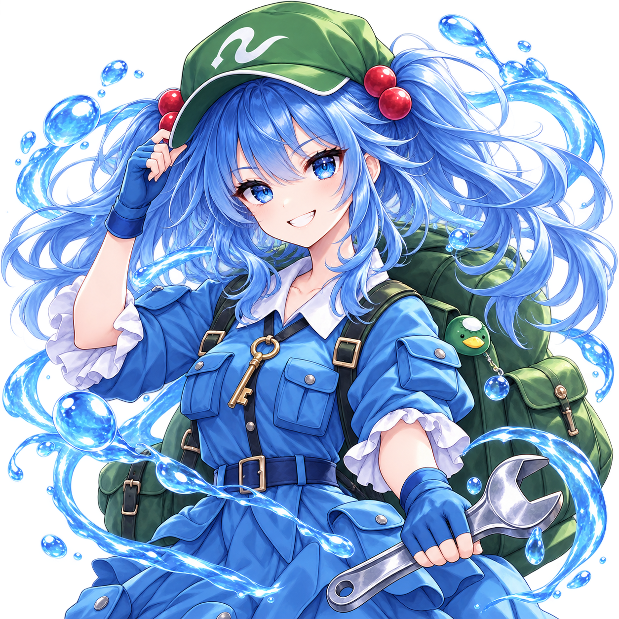 河城にとりをモチーフにした東方キャラ診断のオリジナル二次創作イラスト