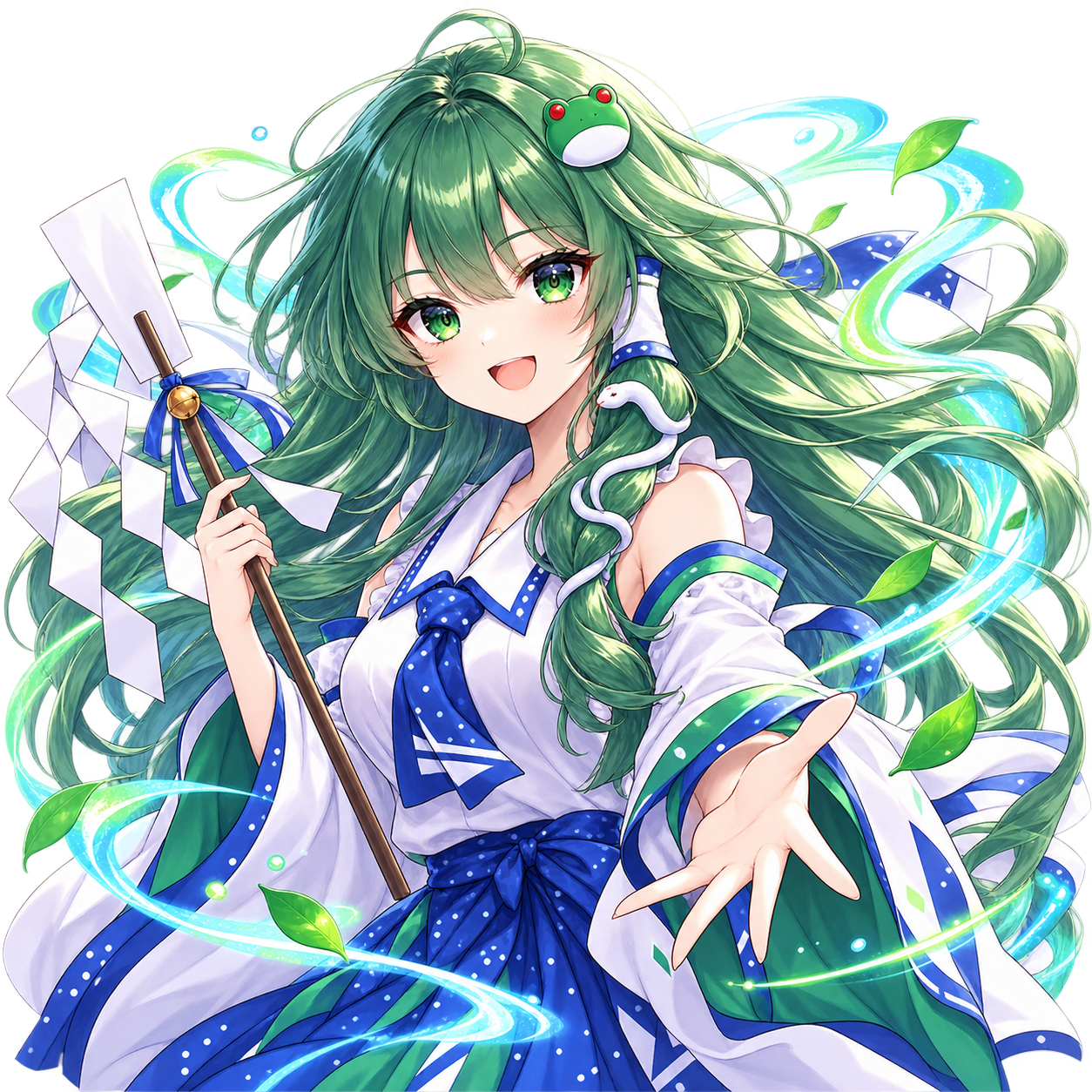 東風谷早苗をモチーフにした東方キャラ診断のオリジナル二次創作イラスト