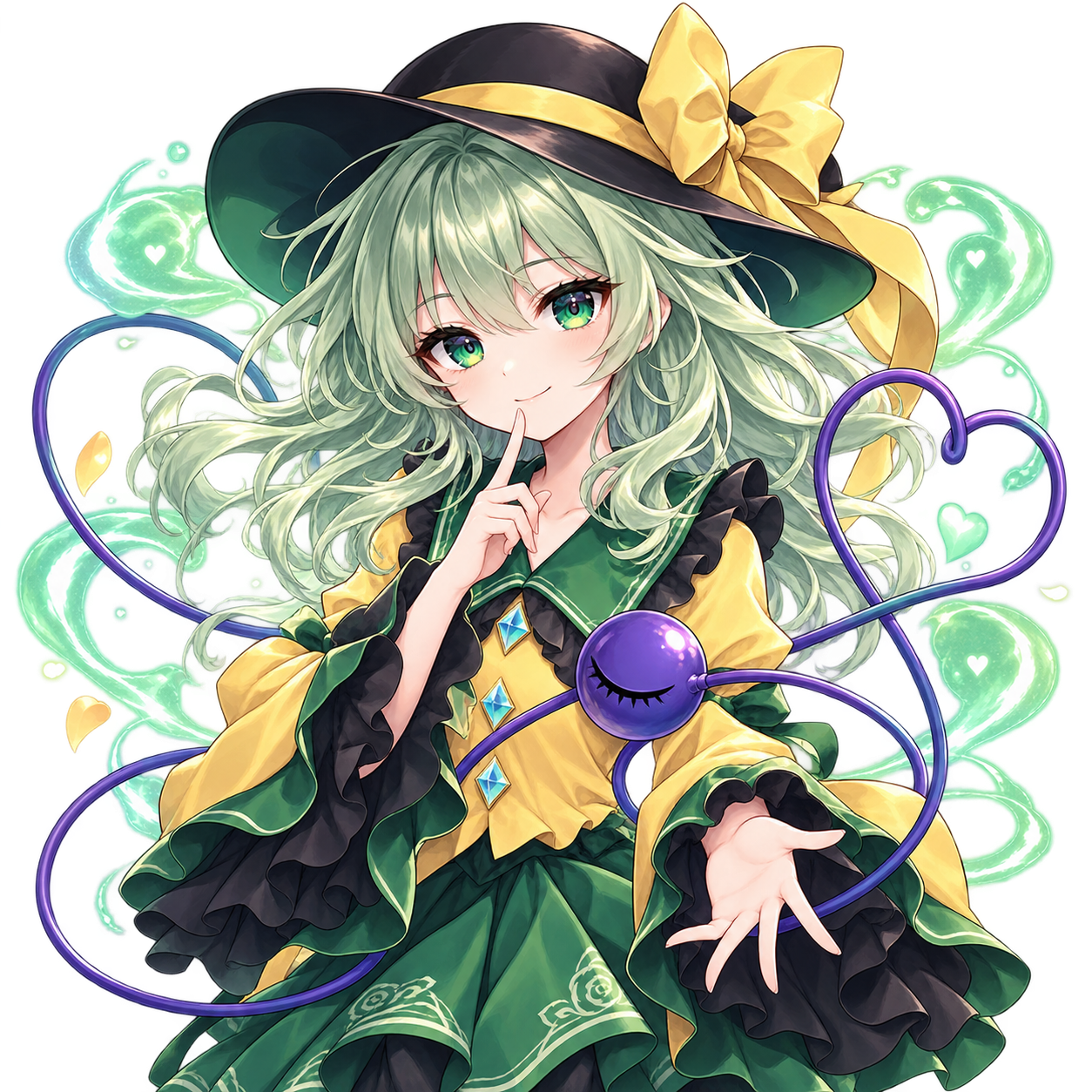 古明地こいしをモチーフにした東方キャラ診断のオリジナル二次創作イラスト