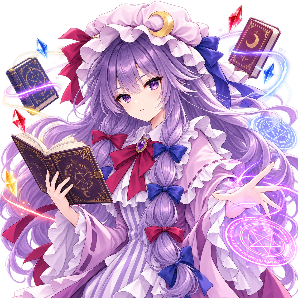 パチュリー・ノーレッジをモチーフにした東方キャラ診断のオリジナル二次創作イラスト