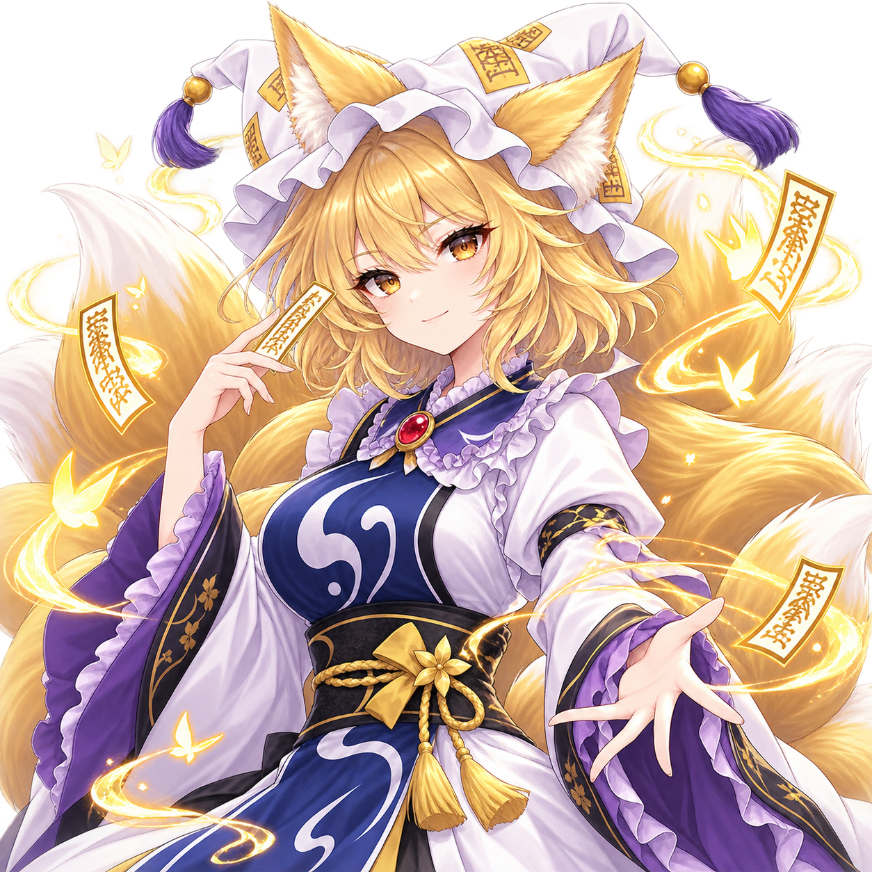 八雲藍をモチーフにした東方キャラ診断のオリジナル二次創作イラスト