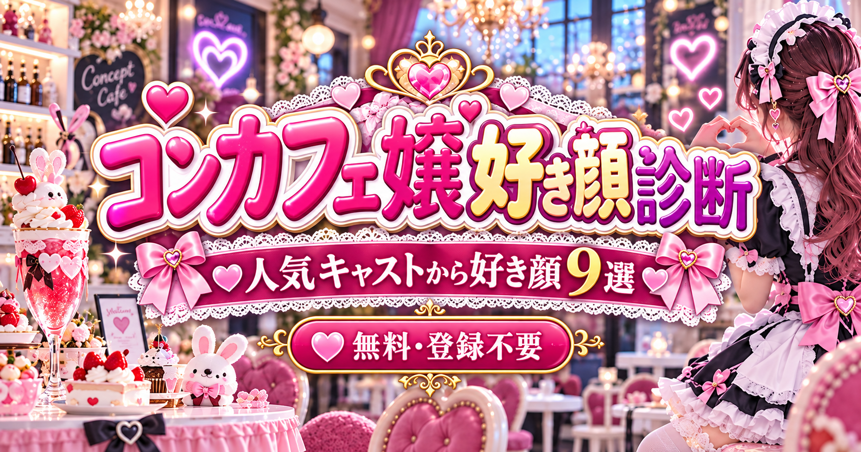 人気コンカフェ嬢から好きな顔9人を選ぶコンカフェ嬢好き顔診断